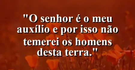 “O Senhor é o meu auxílio e por isso não temerei os homens desta terra.”