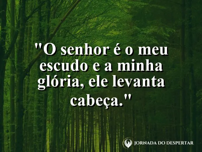 Homem levantando o rosto para o sol com frase sobre Deus levantar a nossa cabeça hoje.