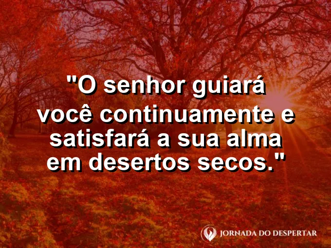 Oásis com água azul no meio das dunas com frase sobre guia contínua nos desertos.
