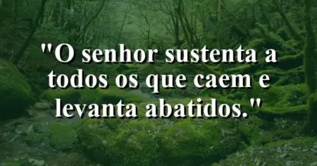 “O Senhor sustenta a todos os que caem e levanta abatidos.”