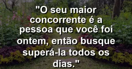 “O seu maior concorrente é a pessoa que você foi ontem, então busque superá-la todos os dias.”
