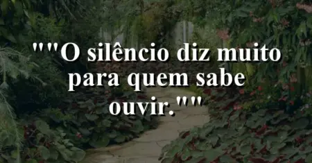 “O silêncio diz muito para quem sabe ouvir.”