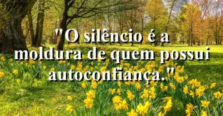 O silêncio é a moldura de quem possui autoconfiança.