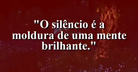 O silêncio é a moldura de uma mente brilhante.