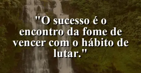 O sucesso é o encontro da fome de vencer com o hábito de lutar.