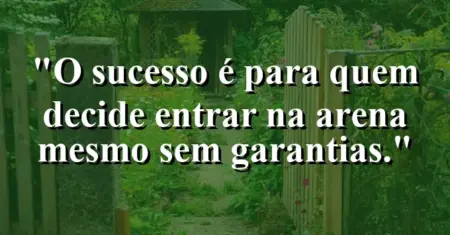O sucesso é para quem decide entrar na arena mesmo sem garantias.