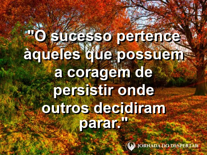 Alpinista escalando uma parede de gelo com frase sobre coragem e persistência.