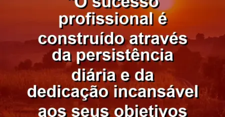 “O sucesso profissional é construído através da persistência diária e da dedicação incansável aos seus objetivos maiores.”