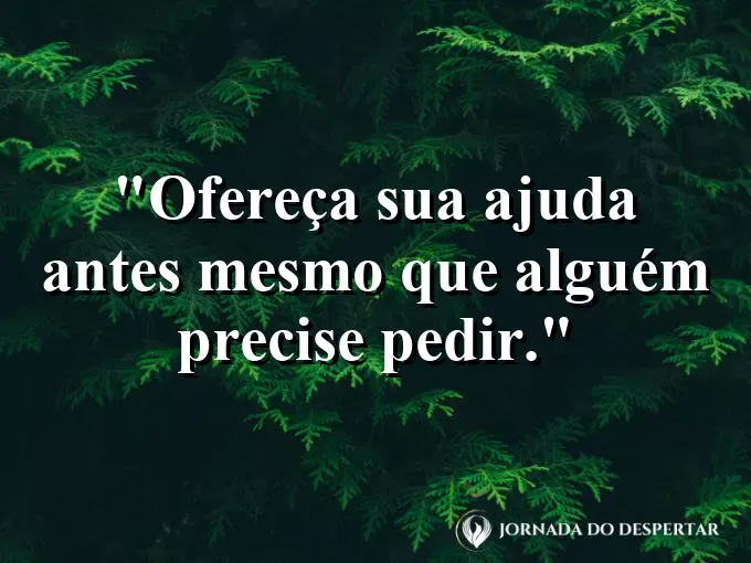 Frase sobre ajuda: Ofereça sua ajuda antes mesmo que alguém precise pedir.