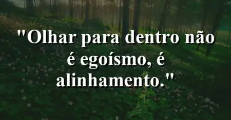 Olhar para dentro não é egoísmo, é alinhamento.