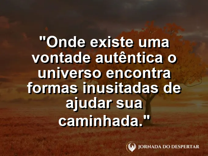 Galáxia em espiral com um ponto de luz central e frase sobre vontade e universo.