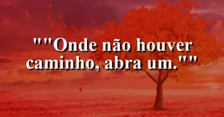 “Onde não houver caminho, abra um.”