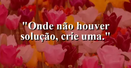 Onde não houver solução, crie uma.