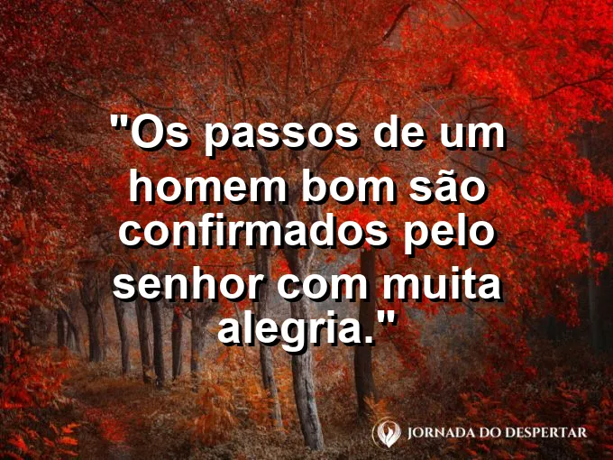 Pegadas nítidas em uma praia tranquila ao amanhecer com frase sobre passos confirmados pelo Senhor.