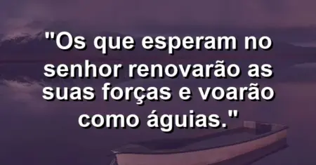 “Os que esperam no Senhor renovarão as suas forças e voarão como águias.”