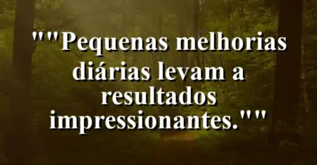 “Pequenas melhorias diárias levam a resultados impressionantes.”