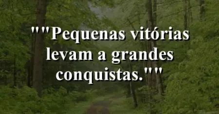 “Pequenas vitórias levam a grandes conquistas.”