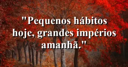 Pequenos hábitos hoje, grandes impérios amanhã.