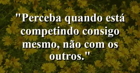“Perceba quando está competindo consigo mesmo, não com os outros.”