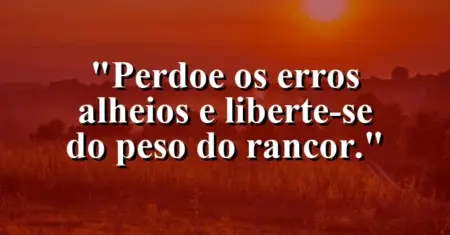 “Perdoe os erros alheios e liberte-se do peso do rancor.”