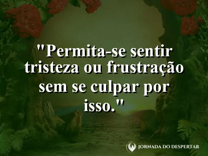 Frase sobre emoções: Permita-se sentir tristeza ou frustração sem se culpar por isso.