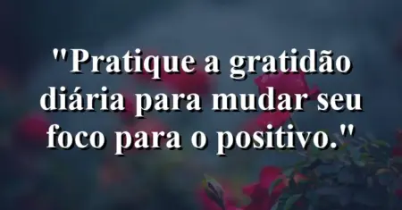 “Pratique a gratidão diária para mudar seu foco para o positivo.”