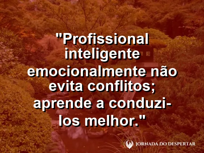 Imagem com frase sobre enfrentar conflitos com maturidade no trabalho.