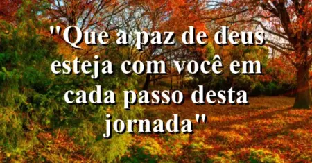 “Que a paz de Deus esteja com você em cada passo desta jornada”