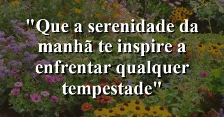 “Que a serenidade da manhã te inspire a enfrentar qualquer tempestade”