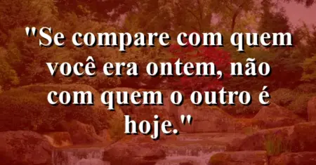 Se compare com quem você era ontem, não com quem o outro é hoje.