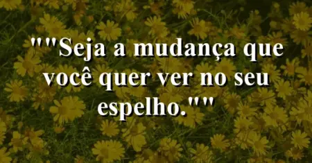 “Seja a mudança que você quer ver no seu espelho.”