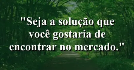 Seja a solução que você gostaria de encontrar no mercado.