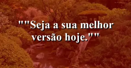 “Seja a sua melhor versão hoje.”