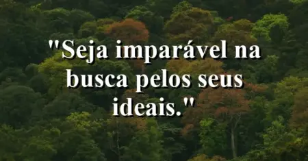 Seja imparável na busca pelos seus ideais.