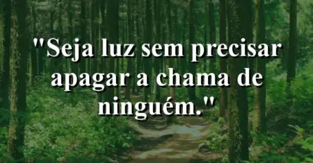 Seja luz sem precisar apagar a chama de ninguém.
