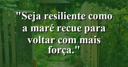Seja resiliente como a maré: recue para voltar com mais força.