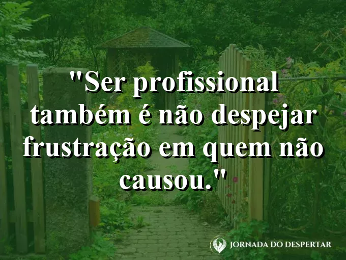 Imagem com frase sobre responsabilidade emocional no trabalho.