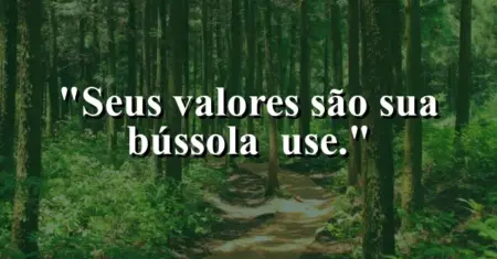 Seus valores são sua bússola — use.