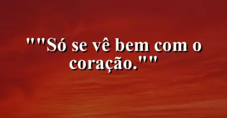 “Só se vê bem com o coração.”