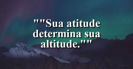 “Sua atitude determina sua altitude.”