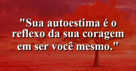 Sua autoestima é o reflexo da sua coragem em ser você mesmo.