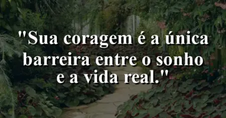 Sua coragem é a única barreira entre o sonho e a vida real.