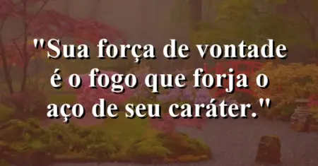 “Sua força de vontade é o fogo que forja o aço de seu caráter.”