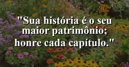 Sua história é o seu maior patrimônio; honre cada capítulo.