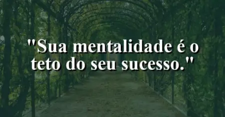 Sua mentalidade é o teto do seu sucesso.