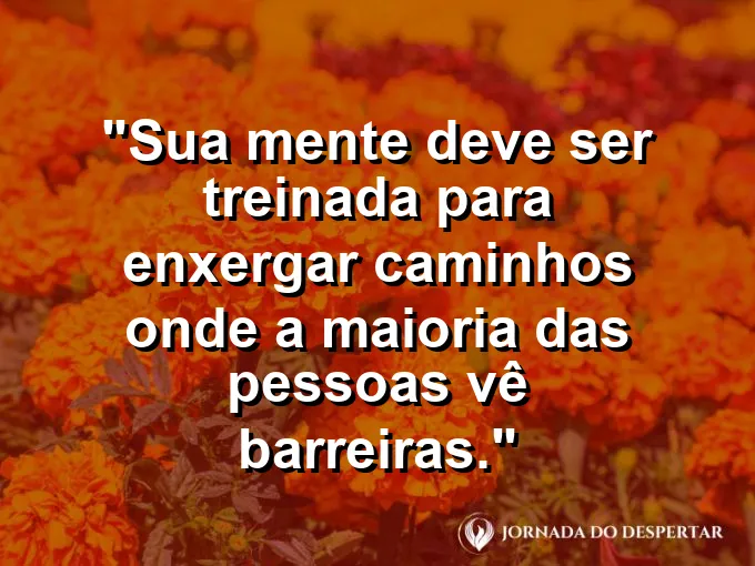 Labirinto visto de cima com uma saída iluminada e frase sobre enxergar caminhos.