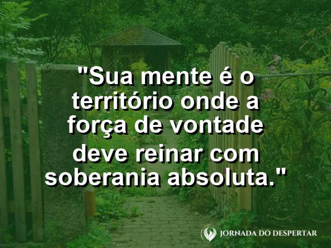 Coroa de ouro sobre um cérebro estilizado e frase sobre soberania da mente.