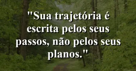 Sua trajetória é escrita pelos seus passos, não pelos seus planos.