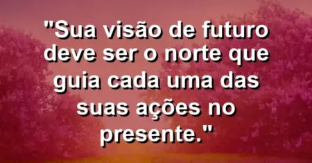 “Sua visão de futuro deve ser o norte que guia cada uma das suas ações no presente.”