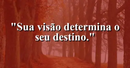 Sua visão determina o seu destino.